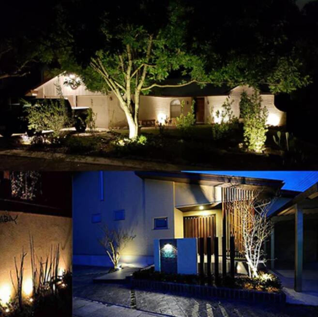 (image for) 8 PACK of 5W Warm White Outdoor IP65 Ground Inserted LED Garden Light Bullet Head Black Finish